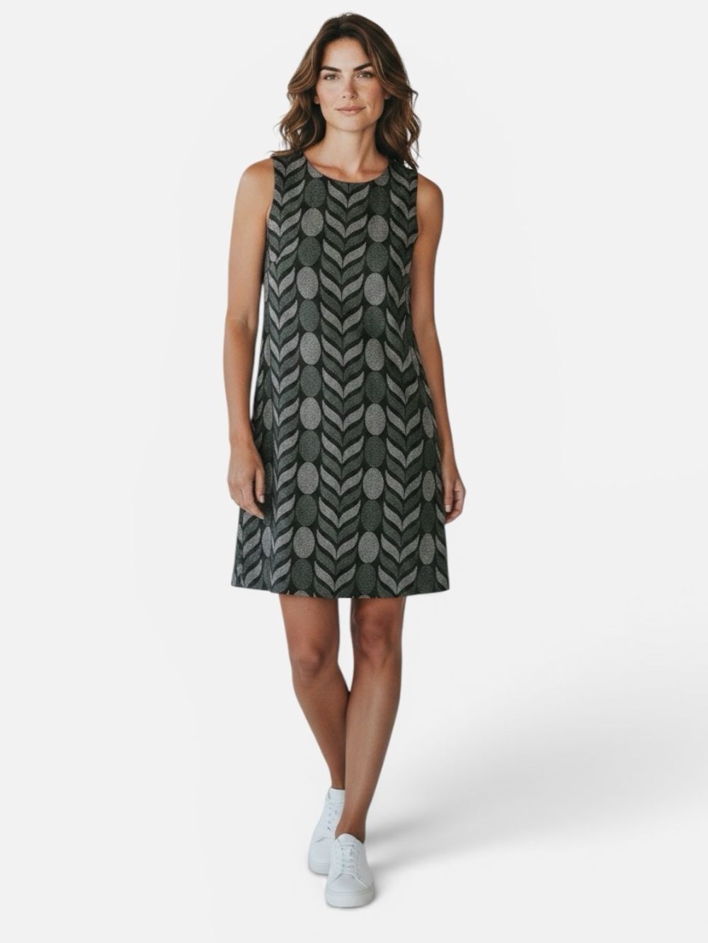 Alice + Olivia Silk Abstract Leaf Print Shift Dress Small